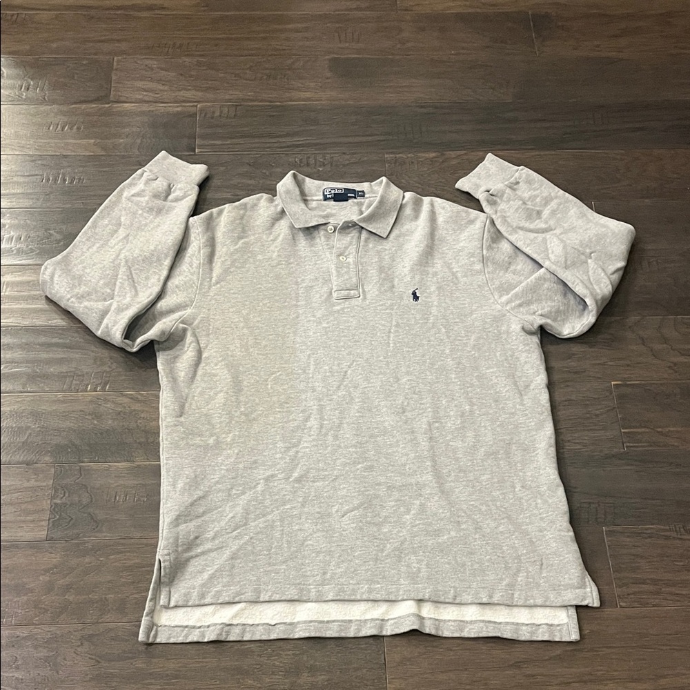 Polo Ralph Lauren Pique Sweatshirt Shirt grey Mens Size XL